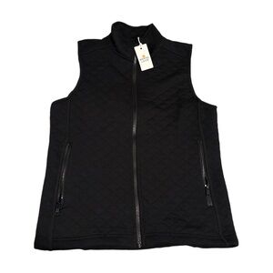 Marine Layer Black Quilted Zip-Up Vest